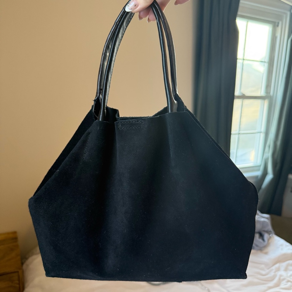 Slouchy Suede Mini Black Handbag